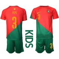 Dres Portugal Pepe #3 Domaci za djecu SP 2022 Kratak Rukav (+ kratke hlače)